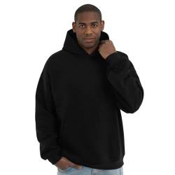 Johnny Urban Hoodie Herren & Damen Oversize Schwarz - Cody - Basic Kapuzenpullover mit Oversized Fit - Pullover Sweatshirt mit Kapuze & Schwerem Stoff - Einfarbig von Johnny Urban