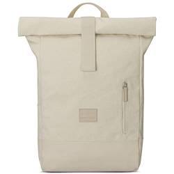 Johnny Urban Rucksack Damen Beige - Adam Medium - Rolltop Mit Laptopfach für Uni Business Schule - 15L - Baumwoll Canvas - Wasserabweisend von Johnny Urban