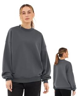 Johnny Urban Sweatshirt Herren & Damen Oversized Grau - Carter - Heavy Basic Pullover - Crewneck in Oversize Fit - Enganliegender Kragen - Unisex - Schwerer Stoff von Johnny Urban