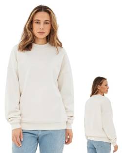 Johnny Urban Sweatshirt Herren & Damen Oversized Off White - Carter - Heavy Basic Pullover - Crewneck in Oversize Fit - Enganliegender Kragen - Unisex - Schwerer Stoff von Johnny Urban