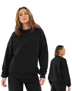 Johnny Urban Sweatshirt Herren & Damen Oversized Schwarz - Carter - Heavy Basic Pullover - Crewneck in Oversize Fit - Enganliegender Kragen - Unisex - Schwerer Stoff von Johnny Urban