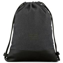 Johnny Urban Turnbeutel Damen & Herren Schwarz - Luke - Beutel Rucksack mit Kordelzug - Baumwoll Canvas - Kleine Innentasche für Wertsachen von Johnny Urban