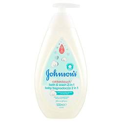 JOHNSON'S Baby, 2-in-1 Duschbad, Cottontouch, für Kinder und Babys, mit echter Baumwolle, ohne Farbstoffe, Alkohol und Seife, keine Tränen mehr, 500 ml von Johnson's Baby