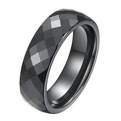 Joielavie 6 mm Ring aus Keramik mit Facettierten Ring Weiß Schwarz Blau Rosa Paar Schmuck Herren Damen Ehering Verlobung Hochzeit, Keramik von Joielavie