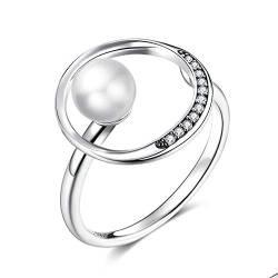 Joielavie Ring aus 925er-Sterlingsilber, Perle mit weißem Zirkon für Mädchen und Damen von Joielavie