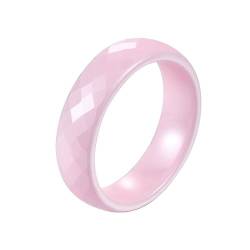 Joielavie Ring aus Keramik, facettiert, 6 mm, weiß, schwarz, blau, rosa, für Paare, Schmuck für Herren und Damen, Ehering, Verlobungsring, Hochzeit, Keramik von Joielavie