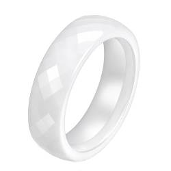 Joielavie Ring aus Keramik, facettiert, 6 mm, weiß, schwarz, für Paare, Schmuck für Herren und Damen, Ehering, Verlobungsring, Hochzeit, Keramik von Joielavie