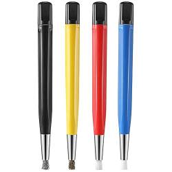 Jojomino 4 Teile/SäTze Rostentfernung Pinsel Stift Glasfaser/Messing//Nylon Pinsel Stift Form Uhrenteile Polieren Reinigungswerkzeug von Jojomino