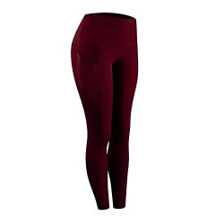 JokeLomple Damen Workout Out Pocket Leggings Fitness Sport Running Yoga Athletic Pants Bein Taschen Damen von JokeLomple