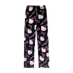 Schlafanzug Damen Hosen Lang Flanell Hello Kitty Pyjama Hose Damen Schlafhose Weich Kawaii Pyjamas Anime Bequeme Winter Schlafanzughose von JokeLomple