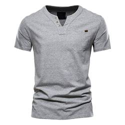 Tshirt Rundhals Baumwolle Herren - Herren Kurzarm Regular Fit Lässiges T-Shirt Männer Trainingsshirt Rundhals Casual Tops Basic Fit Arbeitsshirts von JokeLomple