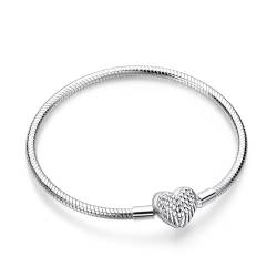 Jokmeo Schlangen-Gliederarmband 925 Sterling Silber Damen Armband für Charm Beads, Silberschmuck für Valentinstag Muttertag Geburtstags Weihnachten Geschenk für Frauen(Flügel,19cm) von Jokmeo