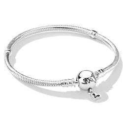 Jokmeo Schlangen-Gliederarmband 925 Sterling Silber Damen Armband für Charm Beads, Silberschmuck für Valentinstag Muttertag Geburtstags Weihnachten Geschenk für Frauen(Liebe,18cm) von Jokmeo