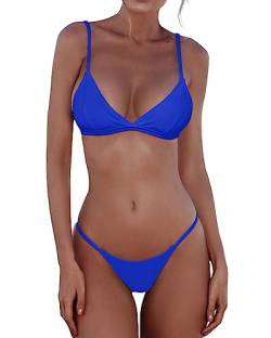 Jolefille Damen-Bikini mit Tanga, brasilianischer String, Triangel-Badeanzug, frecher hoher Schnitt, zweiteilig - - Large von Jolefille