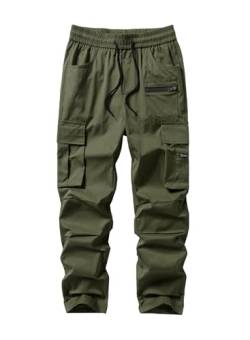 Jolicloth Cargohose Chino Hose Herren Outdoorhose Lange Baggy Hose Jogginghose Casual Freizeithose Pants Männer Trekkinghose Dunkel Grün L von Jolicloth