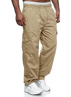 Jolicloth Cargohose Herren Outdoorhose mit 7 Taschen Männer Lange Baggy Hose Casual Freizeithose Pants für Sport Wandern Khaki XL von Jolicloth