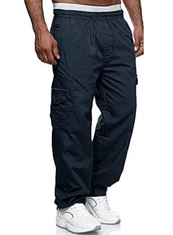 Jolicloth Hosen Herren Cargo Baumwolle Outdoor Arbeitshosen Männer Lange Baggy Hose Casual Freizeithose Pants für Männer Blau XL von Jolicloth