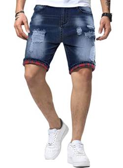 Jolicloth Kurze Herrenjeans Sommer-Shorts für Männer Herren Denim Shorts mit Taschen Blau M von Jolicloth