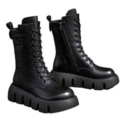 Jomewory Damen Stiefel, gekerbte Sohle, wasserdicht, Schneestiefel mit dicken Sohlen – Winterstiefel für Damen, Zubehör für den Alltag, Schwa , 39 EU von Jomewory