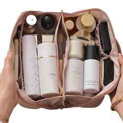 Jomewory Make-up-Tasche, Kosmetik-Organizer, PU-Leder, vielseitiger Reißverschluss, große Kapazität, Reise-Kulturbeutel, Essentials-Kosmetiktasche für Damen und Mädchen, F: Sunset Powder, 1 von Jomewory