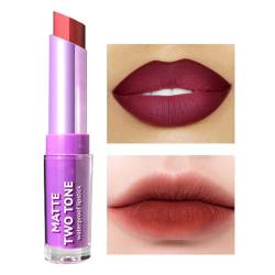 Velour Lippenstift – Lippenstift, matt, nackt, zweifarbig, für Frauen, matt, langanhaltend, wasserdicht, für Frauen, Antihaft-Becher, Make-up-Geschenk Jomewory von Jomewory