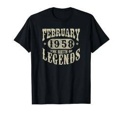 66 Years Old 66th Birthday Februar 1958 Birth of Legend T-Shirt von Jomqueru February Birthday Gift