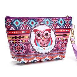 Cartoon Eule Kosmetiktasche Reise Make-Up Tasche Mädchen Tragbare Schminktasche Kleine Make-up Clutch Bag Kulturbeutel Tasche Reiseveranstalter Reißverschluss Handtasche,Eule von JooNeng