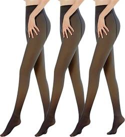 Damen Strumpfhosen Plüschstrümpfe Perfekt Beine abnehmen Gefälschte durchscheinend Warm Fleece Pantyhose -wärmende Thermo strumpfhose für Damen,Thermo verdickte Leggings,Strumpfhosen Damen Winter von Jooffery