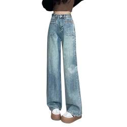 Jooffery Jeans Damen Y2K Cargohose Baggy Denim Hosen Straight Leg Jeanshose Hip Hop Boyfriend Cargo Jeans Vintage Bedruckte Loose Pants 90er E-Girl Streetwear von Jooffery