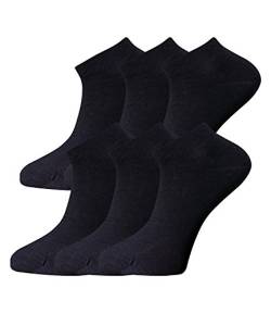 Joop Damen Sneaker Socken Füsslinge Biobaumwolle Basic Soft 6er Pack (2x3erPack) (35-38, navy) von Joop!