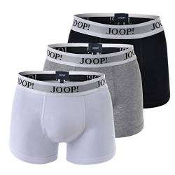 Joop! Herren 3er Pack Boxer Shorts - Fine Cotton Stretch, Vorteilspack, Logo (M (Medium), schwarz/grau/weiß) von Joop!