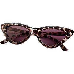 Joopin Cateye Sonnenbrille Damen 80er und Klassische Damen Sonnenbrille Polarisiert Schmal Vintage UV400 Retro Dreieck Katzenauge Party Brille Braun (Weißer Leopard) von Joopin