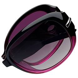 Joopin Faltbare Lila Sonnenbrille Damen Polarisiert und Damen Sonnenbrille Groß UV400 Schutz Übergroß Klassisch Sonnenbrille Vintage (Retro Farbverlauf Lila) von Joopin