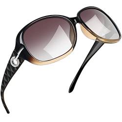Joopin Große Sonnenbrille Damen Elegante UV400 Oversize Braune Damen Sonnenbrille Polarisiert Übergroß Klassische Brille Trendy 2024 (Hellbraun) von Joopin