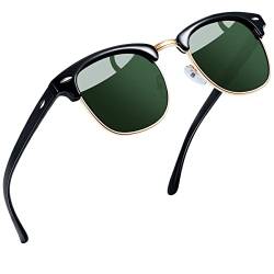 Joopin Herren Sonnenbrille Polarisiert Vintage Sonnenbrille Halbrahmen Retro Sonnenbrille UV400 Klassische Brille Sunglasses Grüne Sonnenbrille G15 (Dunkelgrau) von Joopin