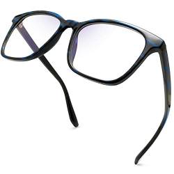 Joopin Mode Blaulichtfilter Brille Herren Damen Blaufilter Brille Ohne stärke Herren und Computerbrille mit Blaulichtfilter Blue Light Glasses for PC TV and Gaming(Blaue Streifen) von Joopin