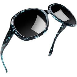Joopin Moderne Sonnenbrille Damen Polarisiert Groß Klassisch Vintage Damen Sonnenbrille Retro UV400 Mode Sonnenbrille Schwarze (Blauer Leopardenrahmen) von Joopin