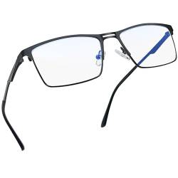 Joopin Retro Blaulichtfilter Brille Herren Brille Ohne stärke Damen und Gaming Brillen Computerbrille mit Blaulichtfilter Blue Light Glasses for PC and TV(Schwarz) von Joopin