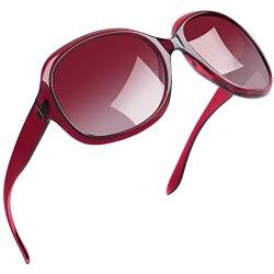 Joopin Rosa Sonnenbrille Damen Große und Damen Sonnenbrille Polarisiert Übergroß Klassisch Sonnenbrille Oversized Trendy UV400 (Mode Transparent Rosenrot) von Joopin