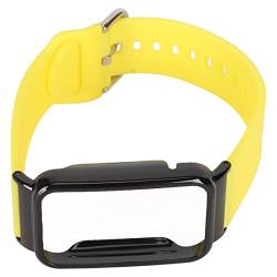 Jopwkuin Uhrenarmband-Stoßschutzhülle, Sicheres und Weiches Silikon-Uhrenarmband für das Training (Gelbe + Schwarze Schale) von Jopwkuin