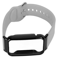 Jopwkuin Uhrenarmband-Stoßschutzhülle, Sicheres und Weiches Silikon-Uhrenarmband für das Training (Grau mit schwarzem Gehäuse) von Jopwkuin