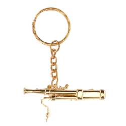 Niedlicher Schlüsselanhänger, Goldenes Messing-Musikinstrument, Miniaturgröße, Niedlicher Weihnachts-Schlüsselanhänger für Kollegen von Jopwkuin