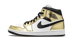 Jordan Air 1 Mid Se Metallic Gold/Schwarz-Weiß Herren DC1419 700 - Gr., (mehrfarbig), 45 EU von Jordan