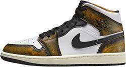 NIKE Air Jordan 1 Mid SE Herrenschuhe, Schwarz/Taxi-weißes Segel, 44 EU von Jordan