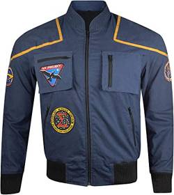 Jonathan Trek Archer Jacke Space Suit | Star Space Pilot Uniform Enterprise Blue Bomber leichte Baumwolljacke für Herren, blau, L von Jorde Calf