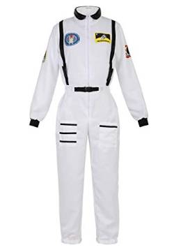 Josamogre Astronauten Kostüm Erwachsene Damen Kostüm Astronau Anzugt Weltraum Raumfahrer Cosplay Halloween Weiß m von Josamogre