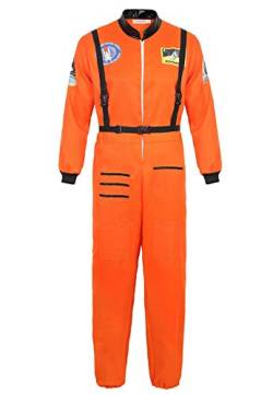 Josamogre Astronauten Kostüm Erwachsene Herren Kostüm Astronau Anzugt Weltraum Raumfahrer Halloween Cosplay Orange xl von Josamogre