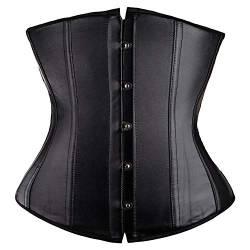 Josamogre Corsage für Korsett wie Underbust Taille Trainer Leder Design für den Einsatz Mode Vintage Cincher Steampunk Damen Schwarz 2XL von Josamogre