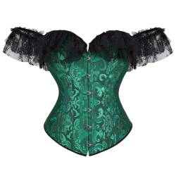 Josamogre Grün Korsett Damen Top Sexy Corsage Corset Vollbrust Spitze Lace Ärmel Weg Von Der Schulter Vintage L von Josamogre