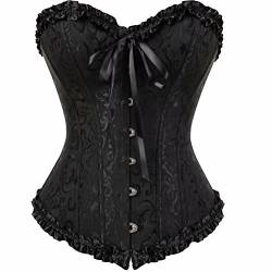 Josamogre Korsett Damen Top Corsage Corset Bustier Frauen Bridal Wäsche Schnürt Halloween Schwarz M von Josamogre